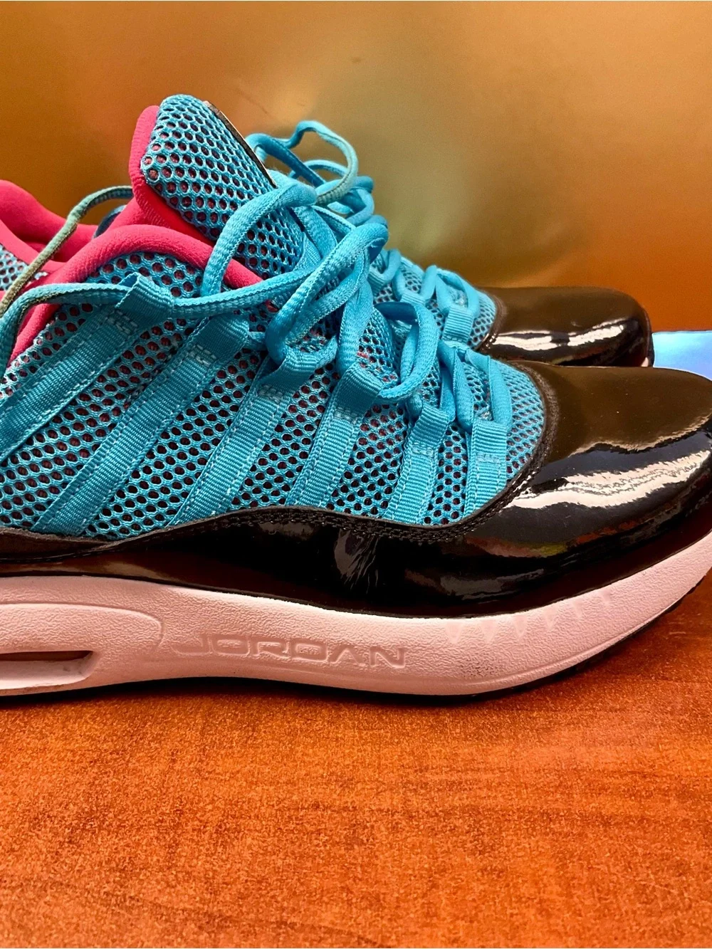 Jordan Youth Turquoise, Black & Pink Low-Top Sneakers